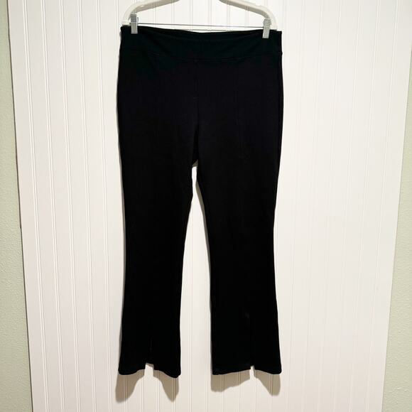 Cabi Black Flegging Pull On Pants Flared Leggings Front Slits Size XL - Picture 2 of 7